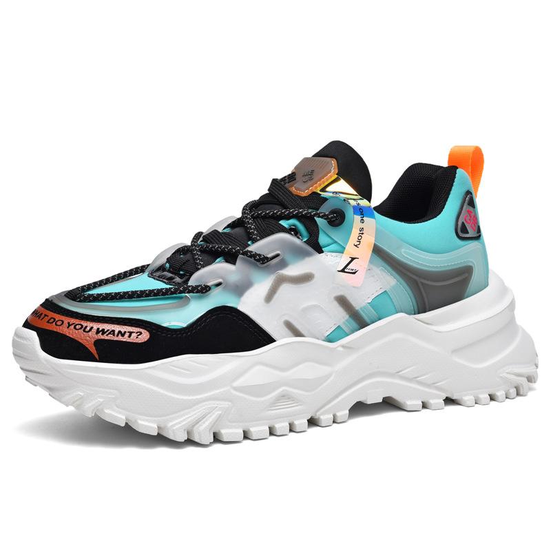 Large size country dad shoes comfortable men's thick soles heightened outdoor breathable casual sports shoes