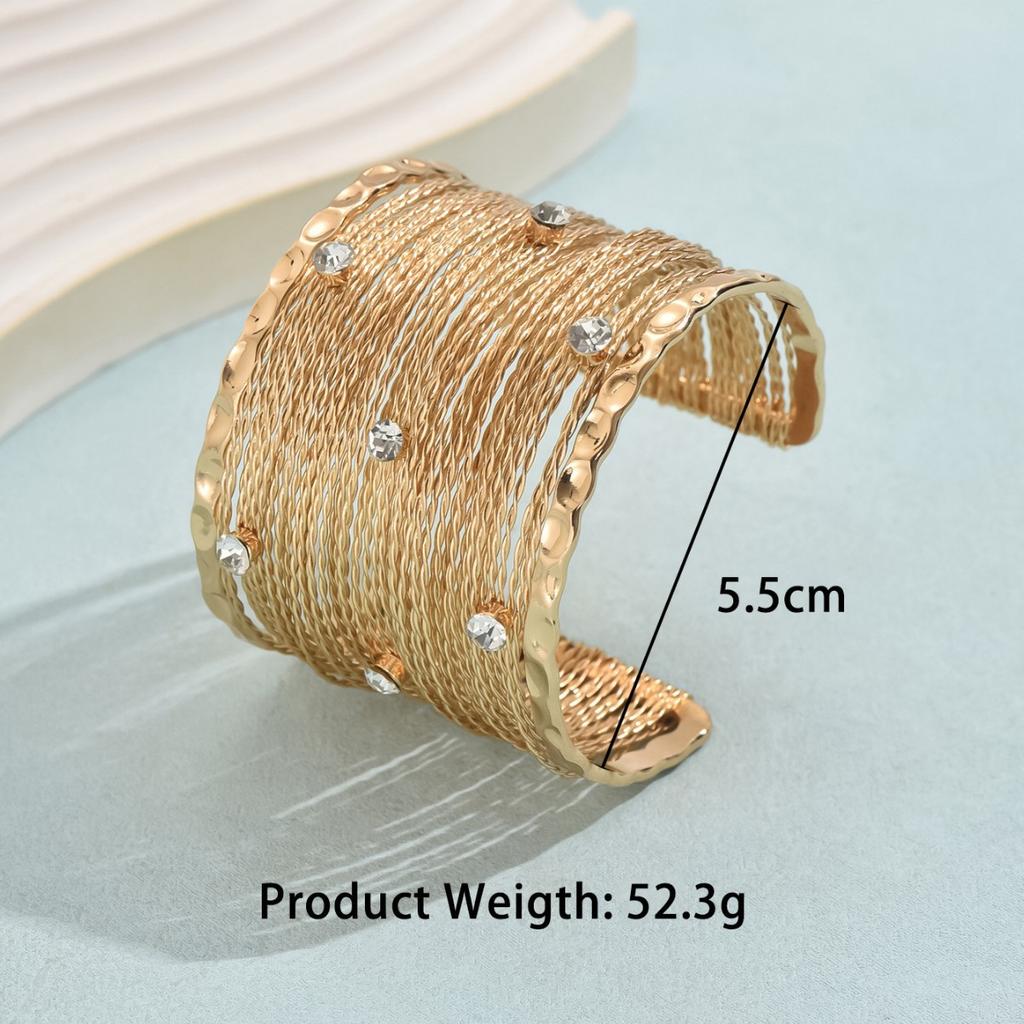 Punkowe szerokie bransoletki mankietowe z cyrkoniami dla kobiet Vintage metalowe szczotkowane bransoletki druciane Bransoletki Boho Fashion Pulseras Biżuteria Prezenty