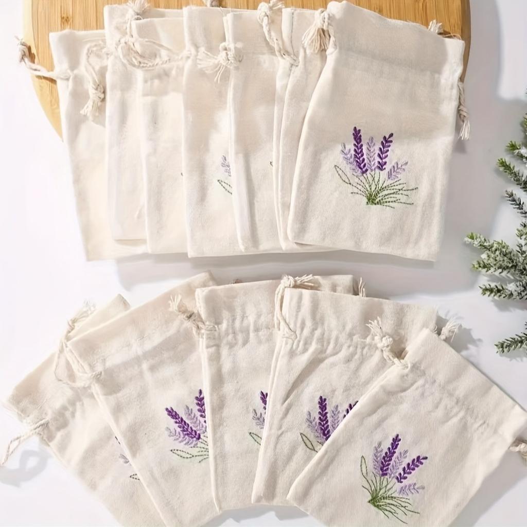Imitation Hemp, Lavender Pattern, Gift Bundle Pocket, Storage Bag, Convenient To Carry, Printable, Wedding Gift Bag, Souvenir Bag