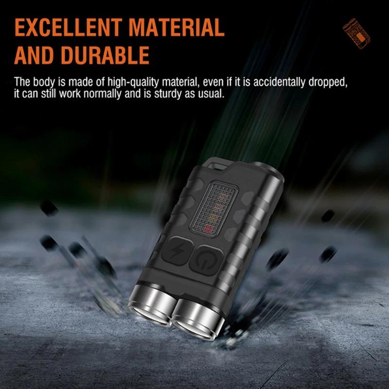 Super Bright Pocket Torch Light XPG LED Multifunctional Mini Keychain Flashlight Type-C USB Rechargeable Outdoor Camping Torch