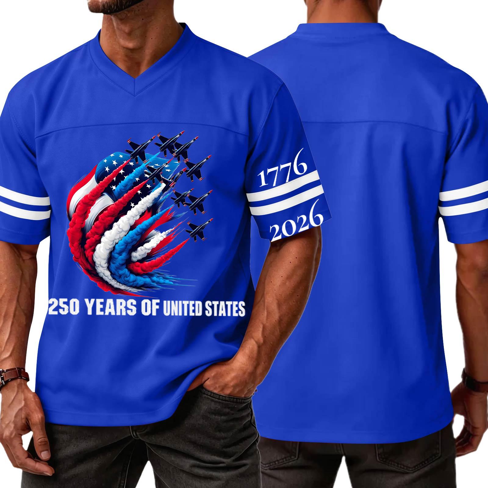 

Men s Casual V Neck Short Sleeve T Shirt Athletic Top with Independence Day Lettering Graphic Print 250 Years United States 1776 2026 XL