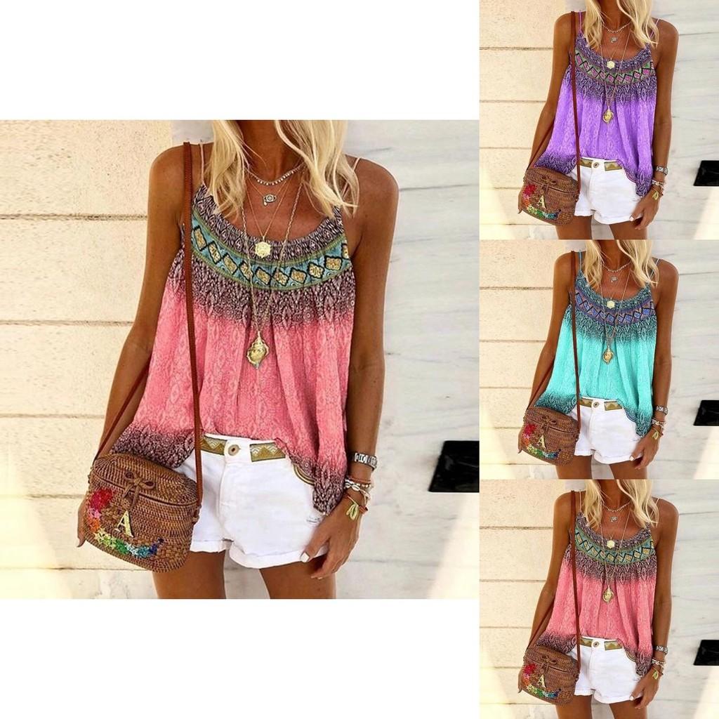Stylish Plus Size Women's Floral Print Strappy Cami Tops For Summer Casual Wear