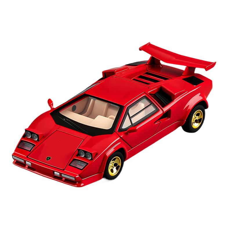 1/32 Lamborghini Countach LP500S Simulation Alloy Car Model Diecast Toys Children Toy Car Sound & Light Pull Back Birthday Gift