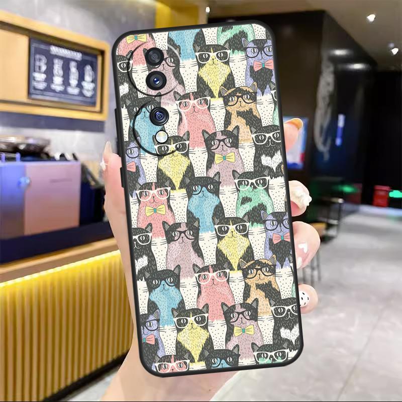 

Funny Cat Collage For Honor Magic 5 6 7 8 Pro Case For Honor Win RT 50 70 90 200 400 Lite X8c X8b X9b X9c X9d Honor 90