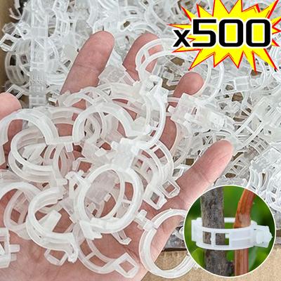 500/50PCS Plastic Plant Support Clips Reusable Connects Plants Vine Protection Grafting Fixing Tools for Vegetable Tomato Garden