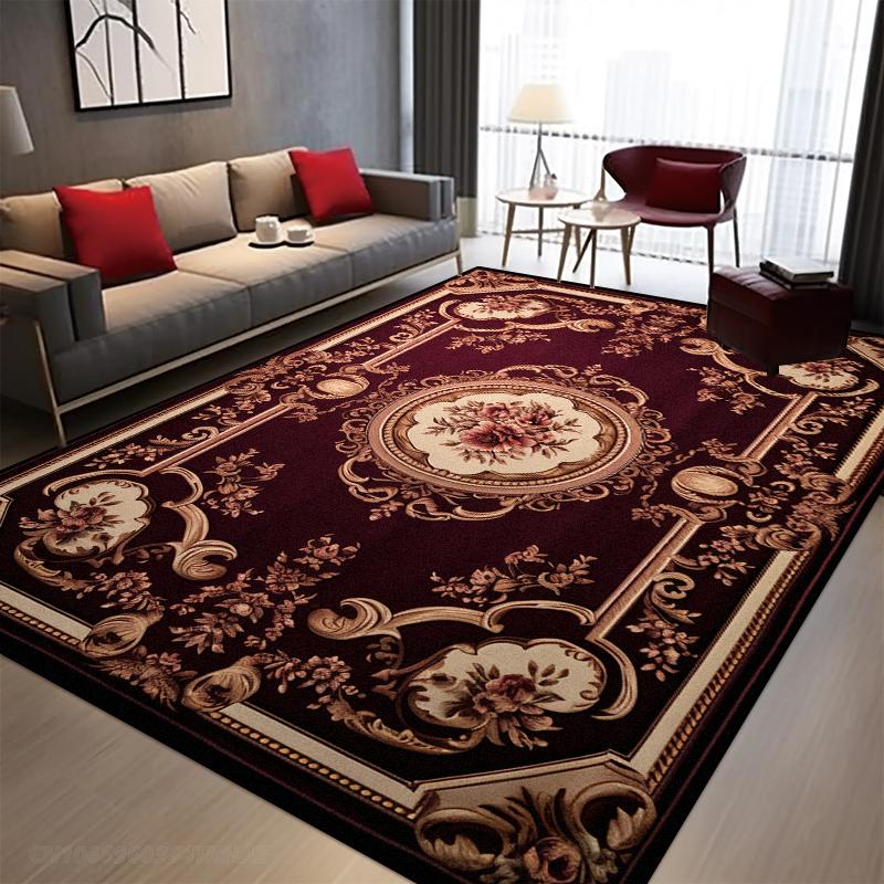 

Luxurious Red Large Carpets for Living Room Europe and America Decoration Non-slip Rug Lounge Bedroom Bedside Table Mat Washable 60x90cm