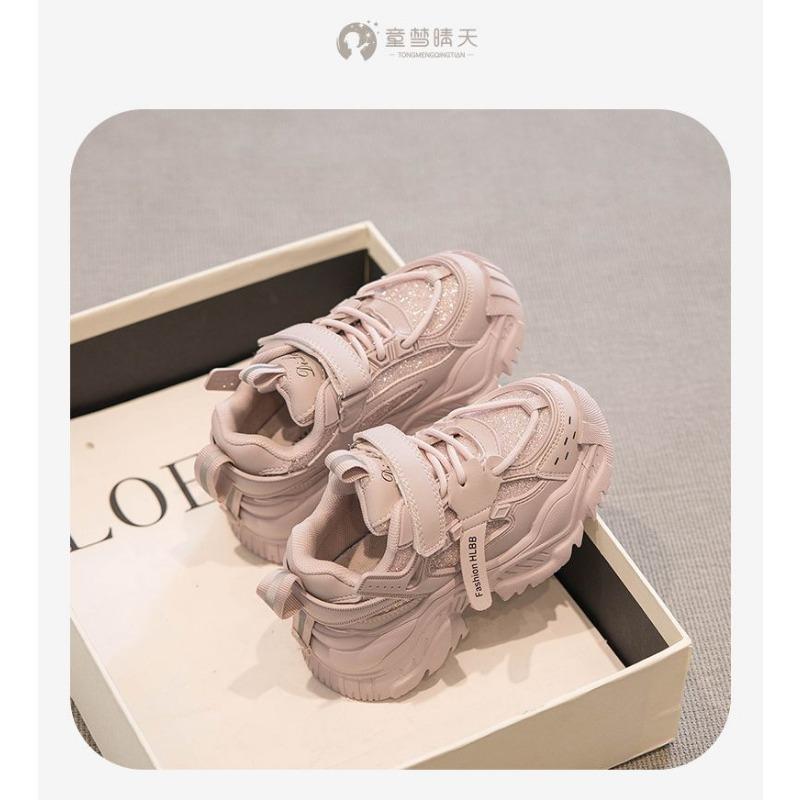 Sports Shoes for Girls New Shoes for Autumn and Winter Children Plus Plush Daddy Shoes Casual Two Cotton Shoes for Boys Medium and Large Children