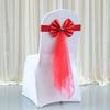 1Pcs Multi Color Chair Bandage Bowknot with Elastic Band Chair Sash Decoration Bow Knot Tie Wedding Chair Ribbon