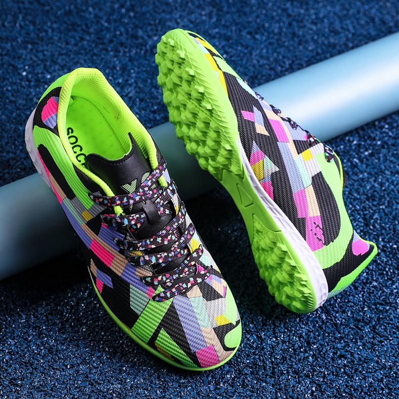 Men Football Boots Long Spikes High Ankle Soccer Shoes TF Kids Outdoor Grass Cleats Soccer Boots Training Sport Football Shoes