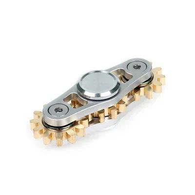 New Premium Mechanical Gear Linkage Metal Fidget Spinner Copper Edc Anti Stress Sensory Finger Gyro Toys For Adults Gifts