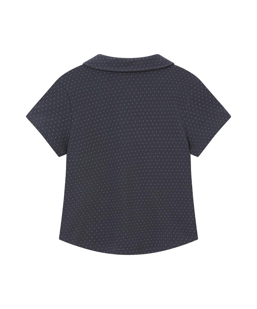 BAUF Round Collar T-Shirt [Dot Charcoal]