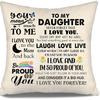 To My Bonus Daughter Gift Ideas Throw Pillow Covers for Bonus Daughter from Bonus Mom Bonus Dad Birthday Graduation Thanksgiving