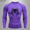 Maglietta Sportiva a Maniche Corte Rashguard Spider-Man Stampa Compressione Corsa Allenamento Bodybuilding T-Shirt Asciugatura Rapida