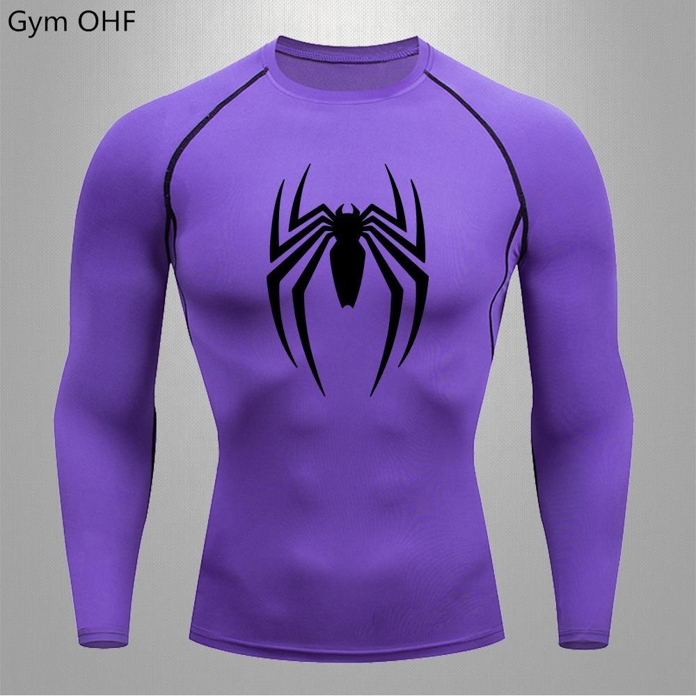Maglietta Sportiva a Maniche Corte Rashguard Spider-Man Stampa Compressione Corsa Allenamento Bodybuilding T-Shirt Asciugatura Rapida