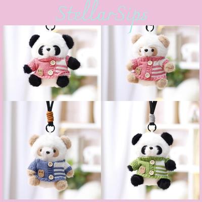 Panda Plush Toy Cute Doll For Kids Gift Girl Bag Charm Keychain With Polyester Filling