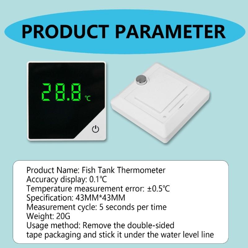 Aufkleb-Wassertemperaturmesser Digitalanzeige Alarm für Aquarien Terrarien Hydroponik zur Umweltkontrolle