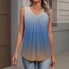 Womens Tank Tops Sleeveless Loose Fit Tops V Neck Pleated Shirts Basic Tees