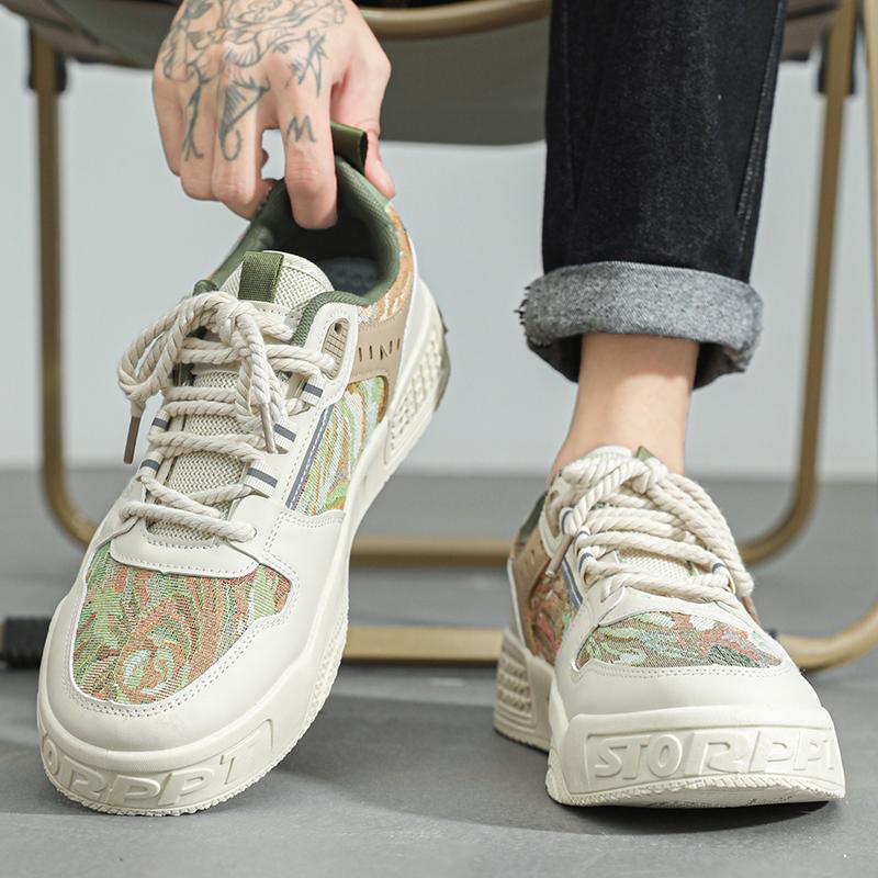 Men's thick soled casual shoes soft soles four seasons comfort outdoor walking shoes fashion youth versatile trendy board shoes