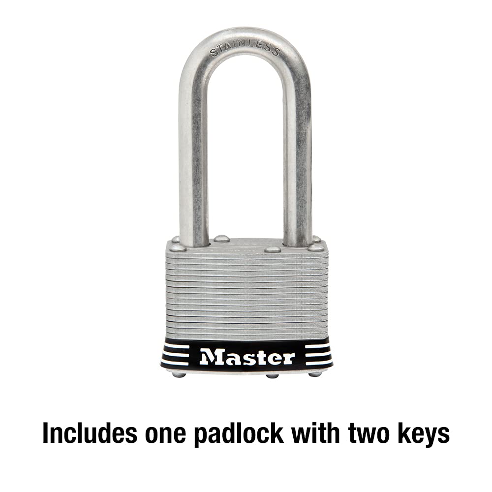 Master Lock 44mm Body 51mm Inner Stainless 1SSKADLH (Master Lock) Padlock, Keyed, Outdoor, Weatherproof, Rustproof, Width, Diameter, Steel,