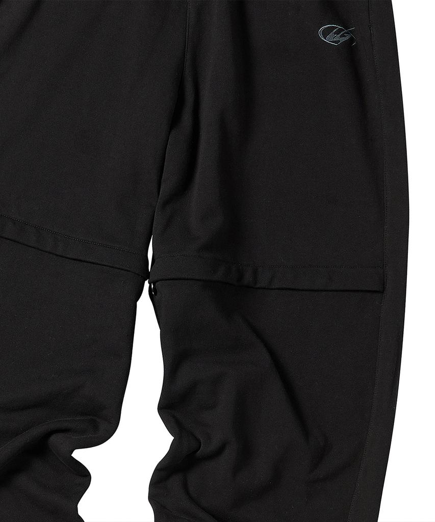 TRAVEL Open-Knee Sweat Balloon Pants Black