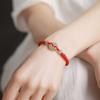 Hetian Jade Peace Buckle Red Rope Bracelet for Men and Women, Couple's Bracelet, Red Rope for the Year of the Horse, Gift for Girlfriend