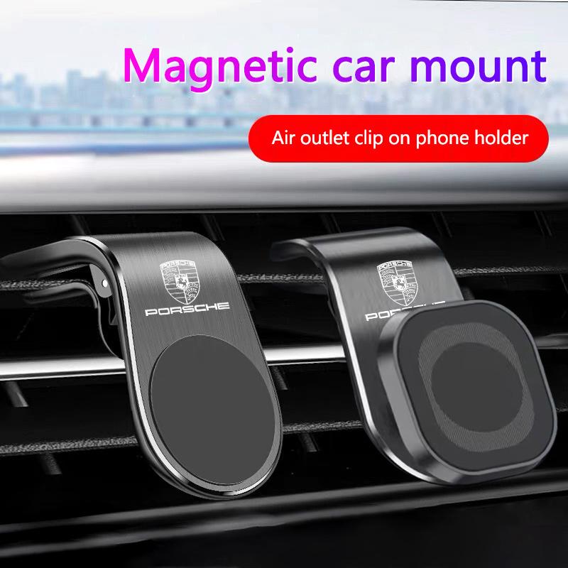 Magnetic Car Mobile Holder Air Outlet Clip Phone GPS Stands For Porsche Cayenne Panamera Macan Boxster Cayman 718 911 Sticker GD1