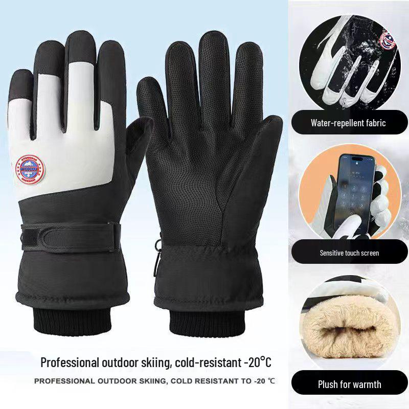 Winter Warm Waterproof Windproof Touchscreen Skiing & Cycling Gloves - Fleece Lined, Cold-Proof