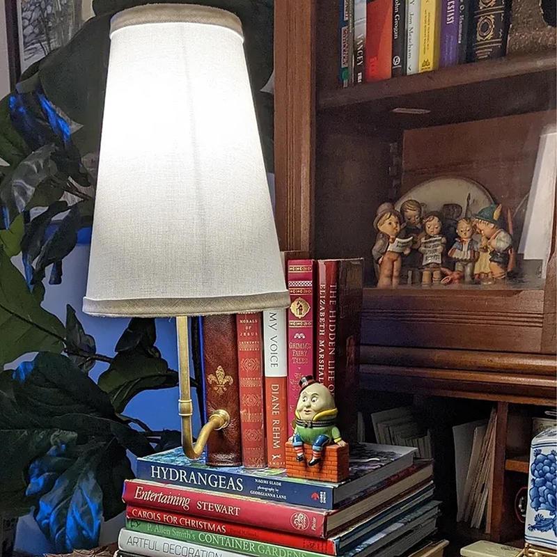 The Classic Literary Lamp Vintage Book Design Table Lamp Vintage Book-Style Table Lamp With Linen Shade Unique Decorative Lamp