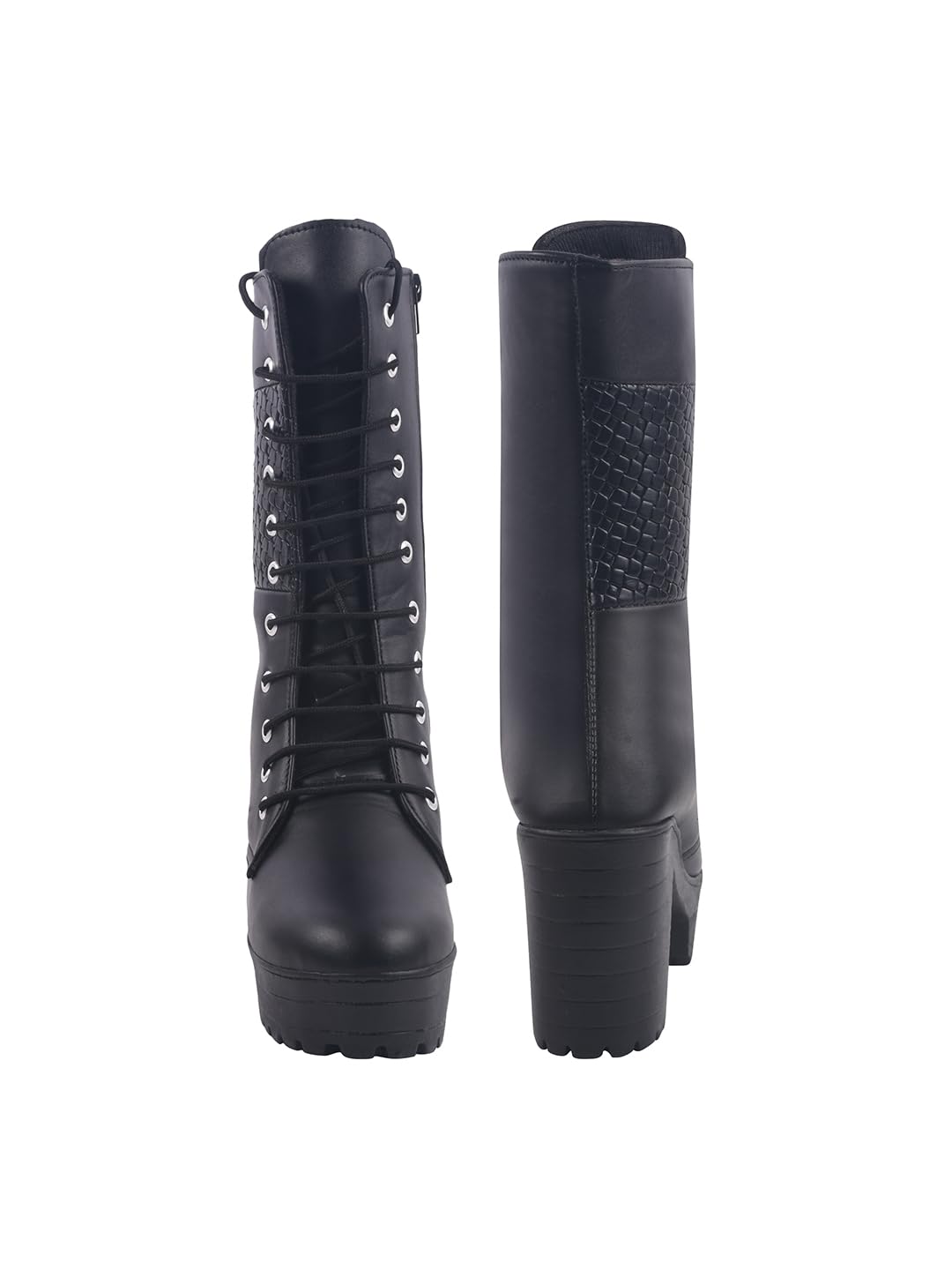 Shoetopia Женские короткие ботильоны на массивном каблуке с нескользящей подошвой, удобные модные ботильоны на щиколотку | Мягкая амортизирующая подошва | Для повседневной носки, вечеринок и зимы EU41 : 24CM чёрный