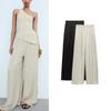 Spring New Fashion Work Clothing Pleated Decoration Casual Easiest for Match High Waist Stretch Waist Wide Leg Pants 9929049