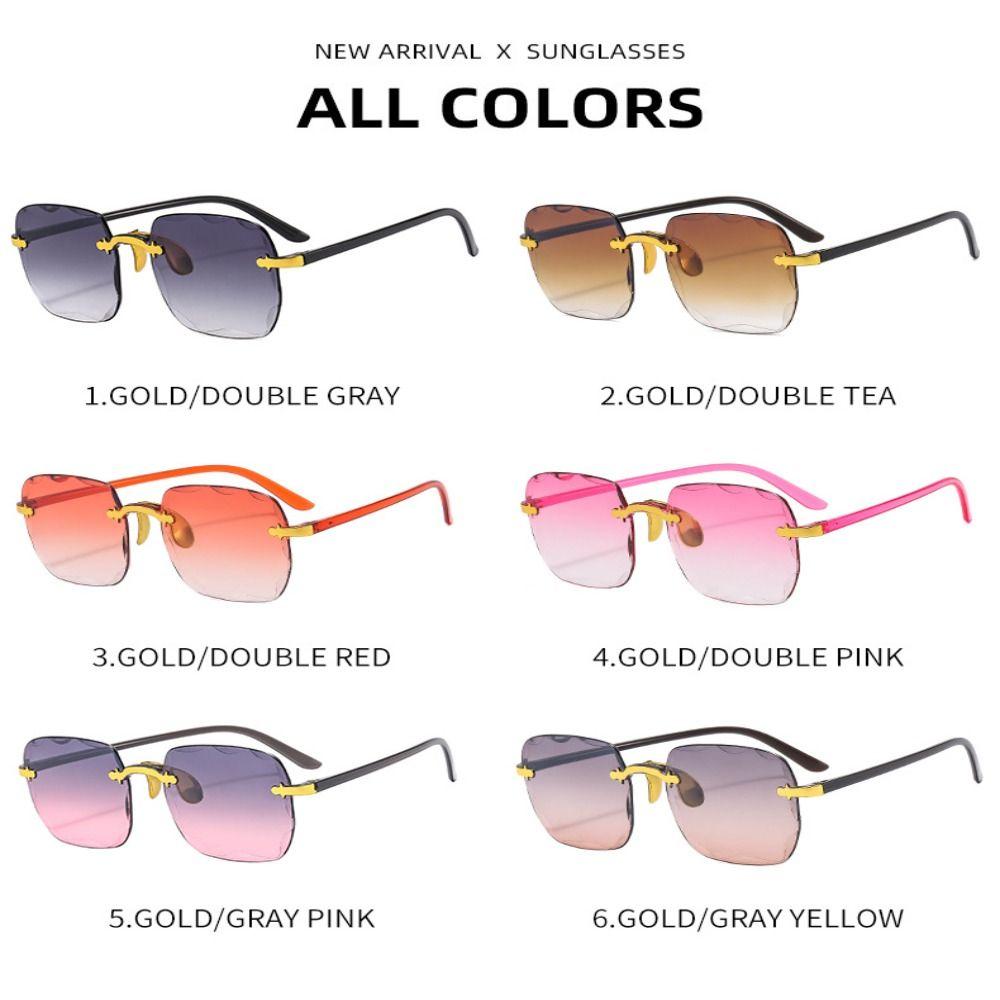UV400 Gradient Sunglasses Vintage Frameless Sun Glasses Vintage Ladies Eyeglasses  for Summer