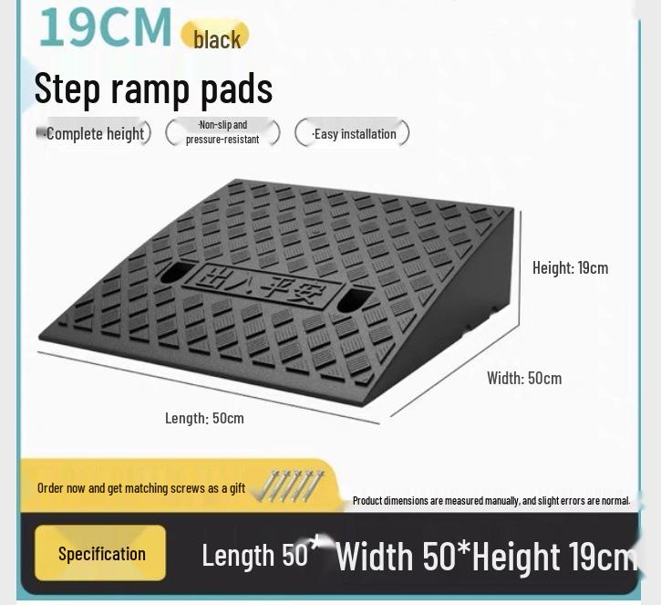 Car Sill and Roadside Plastic Uphill Triangle Speed Bump Mat