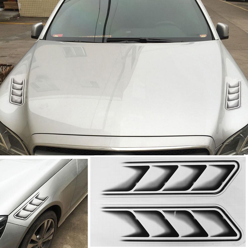 Black Auto Vent Air Flow Fender Sticker Waterproof