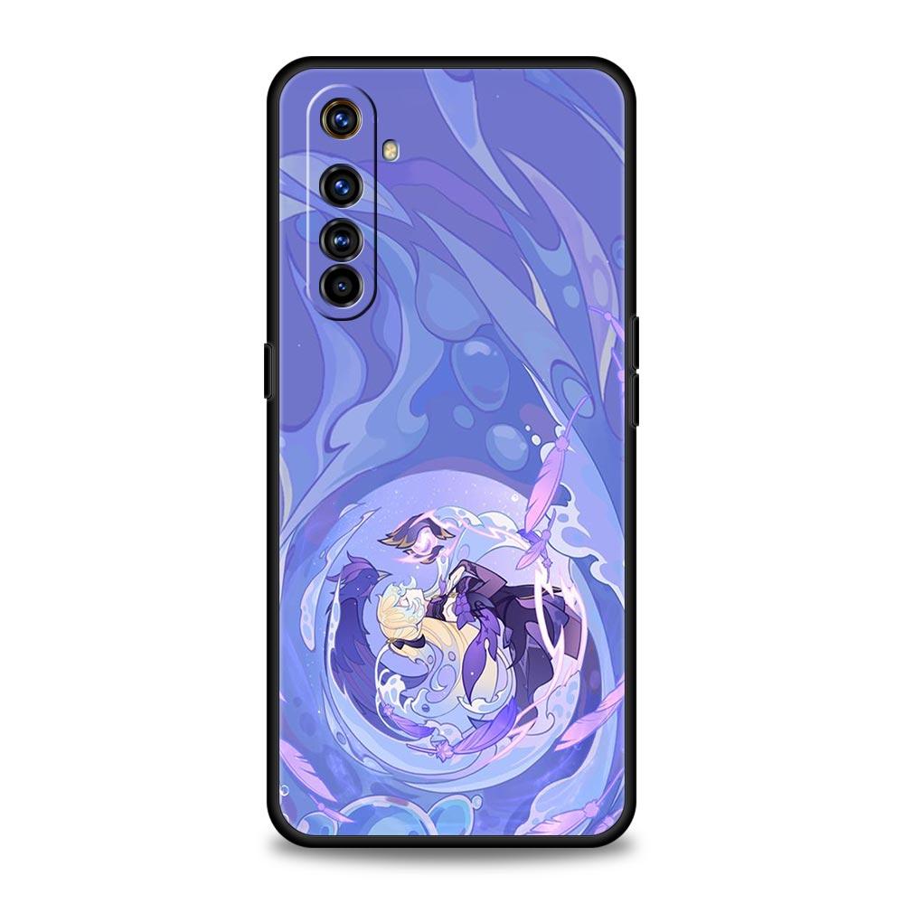 Cute Genshin Impact For Realme 9i Luxury Phone Case 9 8 5G GT2 7 6 Pro Plus 8i C21 C3 C11 C25 Black Silicone Cover Coque Fundas