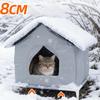 Cat House for Outdoor Cats Elevated Feet Windproof Sturdy Warm Weatherproof Shelter Winter