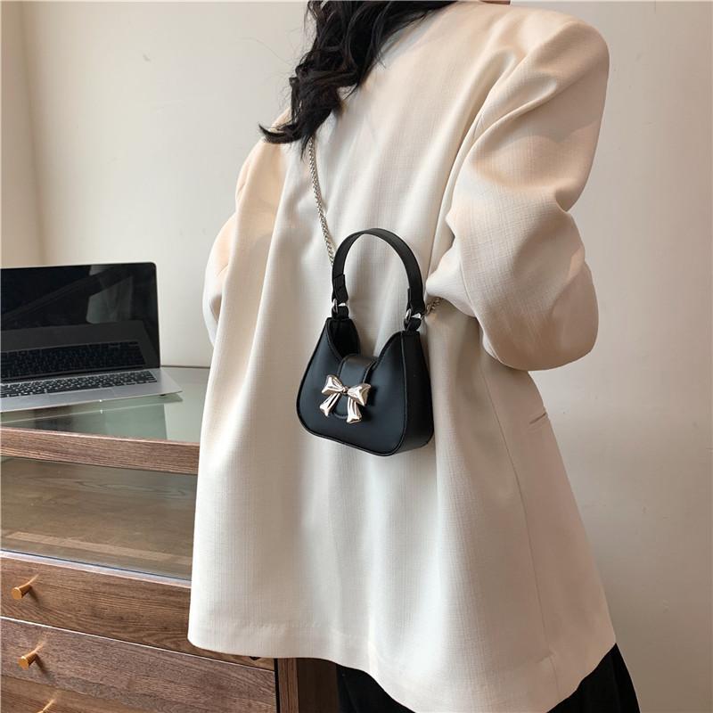 Niche Bow Handbag New Style Sweet and Cool Mini Lipstick Chain Bag Crossbody Bag Women