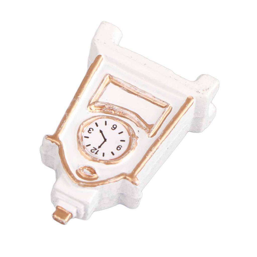 1:12 Dollhouse White Table Clock Exquisite Miniature Clock Furniture Decoration Accessories