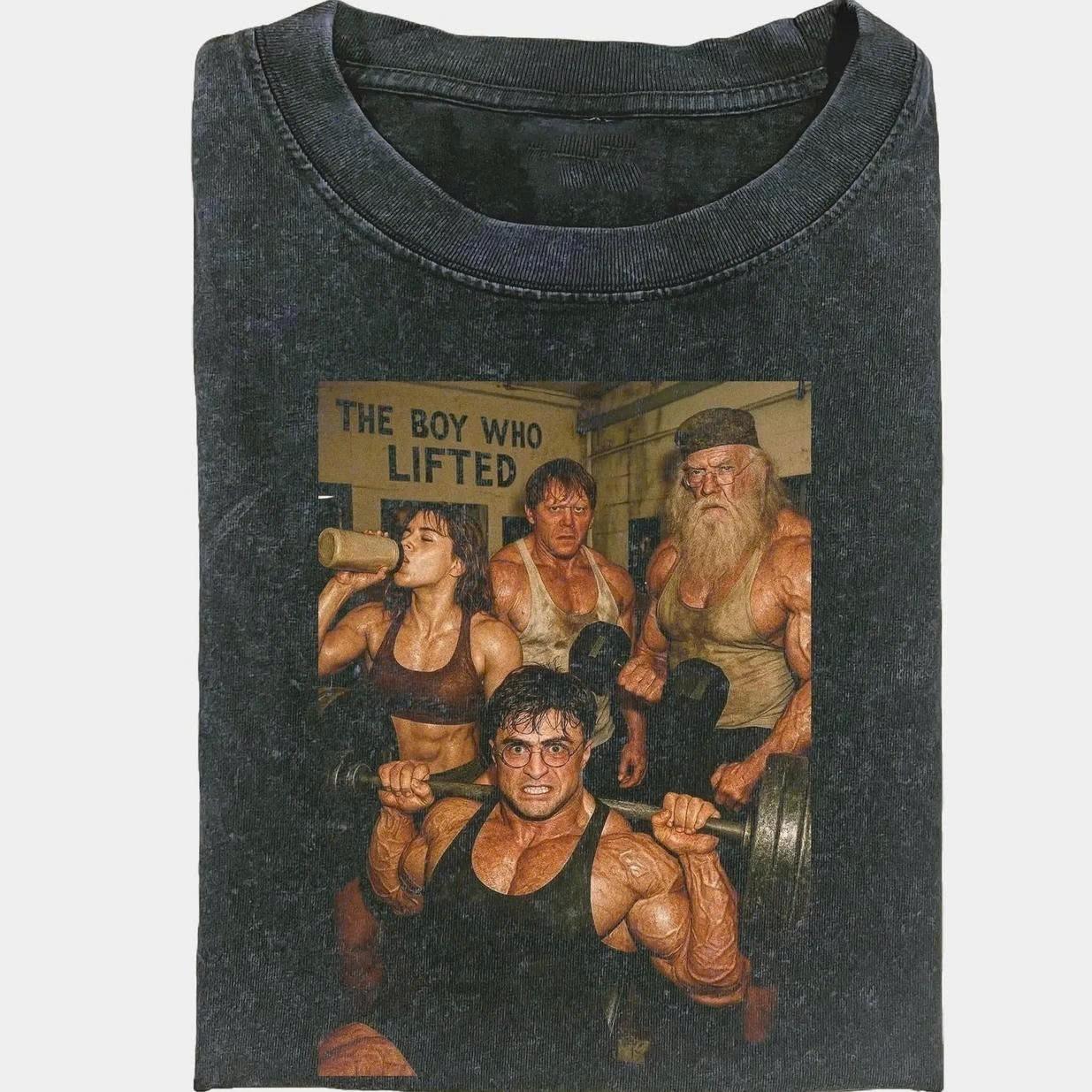 Funny HP Fitness Graphic T-Shirt, The Boy Who Lifted, Inspired Workout Gym Train Unisex T-Shirt XL