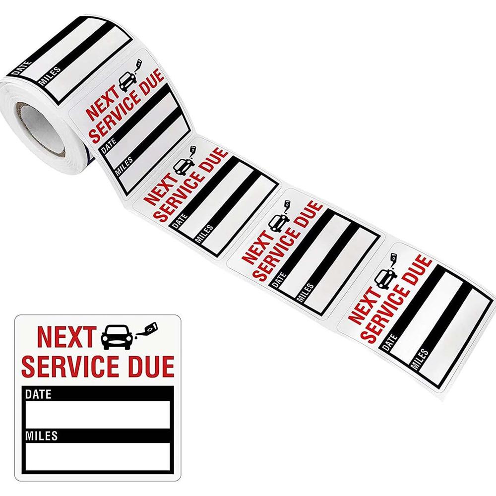 

150PCS Oil Change Reminder Service Sticker Oil Change Due Reminder Stickers Adhesive Labels Car Sticker NEXT SERVICE DUE чорний