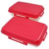 Washable Tote Lunch Box Family Set of 4, Red