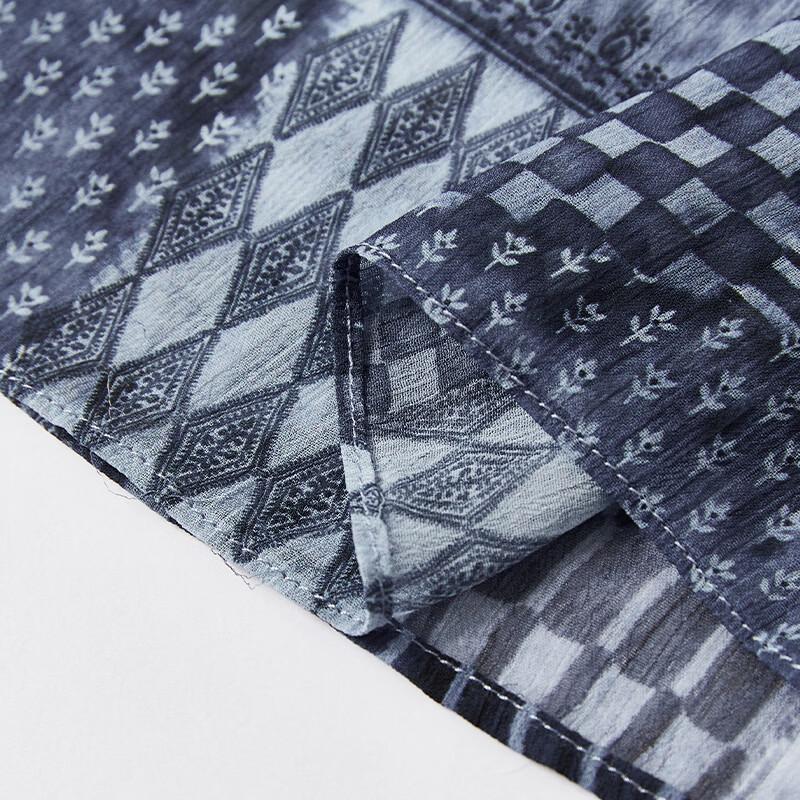 Xiangying Printed Plaid Mesh Half Skirt
