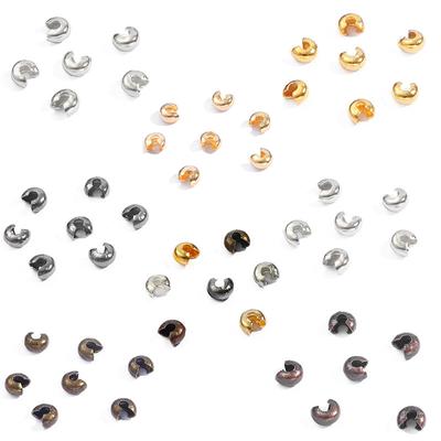 100pcs/lot 3 4 5 Mm Gold Rhodium Ball Crimp End Beads Dia Stopper Spacer Beads For Diy Jewelry Making Findings Accessories