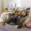 1PC Dog Print Flannel Blanket, High quality Comfortable for All Seasons, Home Decor, Warmth and Comfort, Perfect for Christmas Gifts