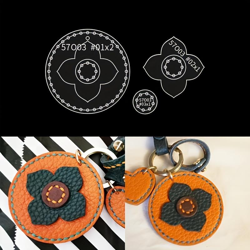 3pcs/set Acrylic Persimmon Flower Template | Leather Mold for DIY Keychain Wallet Pendant Ornament Handmade Stencil Tool