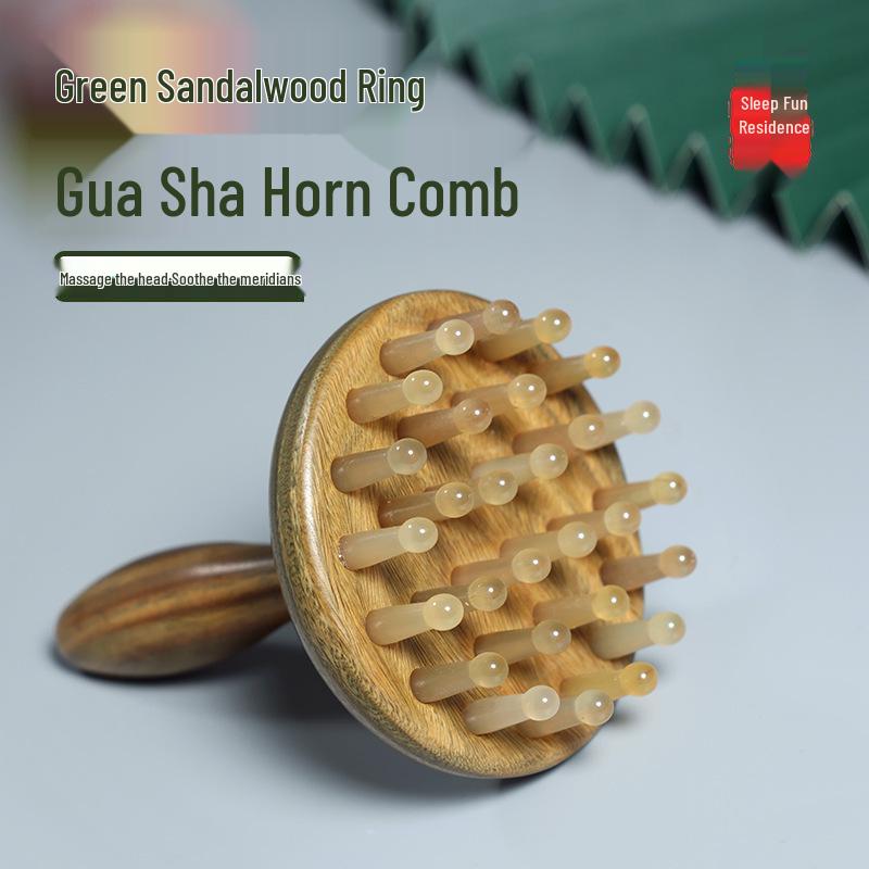 

Зеленый сандал Массажная расческа с длинной ручкой и инструмент гуа ша