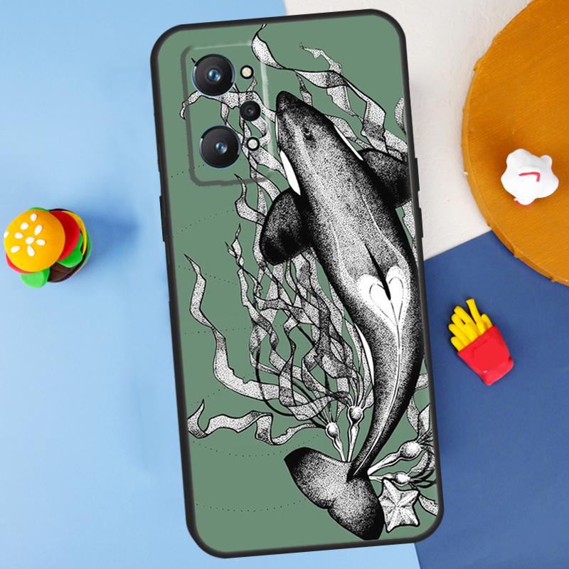 Orcas Whale For Realme 11 10 12 13 14 Pro Plus GT 5 6 6T GT7 Pro C61 C53 C51 C21Y C25S C55 C67 C75 Case