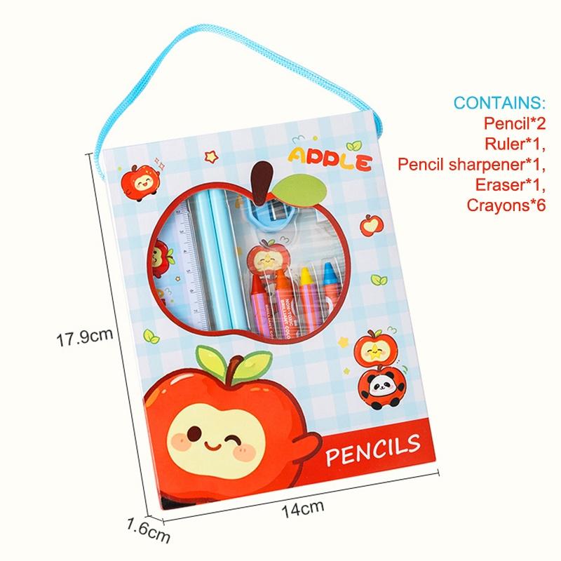 11Pcs Cartoon Stationery Set With Pencils Ruler Eraser Sharpener Perfect For Kids Back To School Gifts Daily Classroom Use