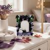 Vertical Display Stand Halloween Wooden Photo Frame, Cute Ghost Butterfly Cat Tabletop Decor Lightweight Wood Frame with Stand, Sweet Kawaii
