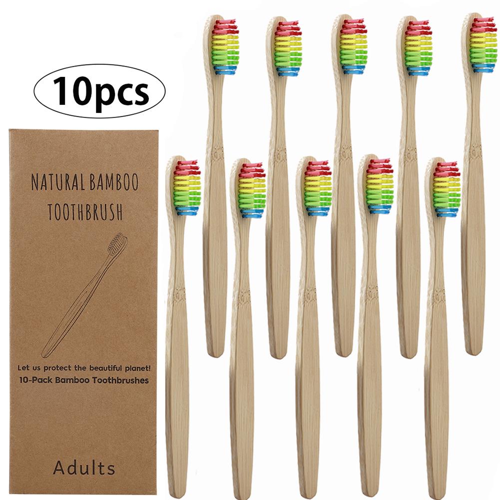 10PCS Zahnbürsten mit weichen Borsten entfernen Oberflächenflecken, bequemes Greifen, Zahnbürsten-Set für Erwachsene