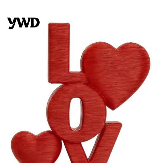 Light Luxury Style Table Topper 2Pcs 3D Printed Stacked LOVE Letter Ornament with Heart Decor, Romantic Anniversary Gift for Girlfriend Tabletop Love